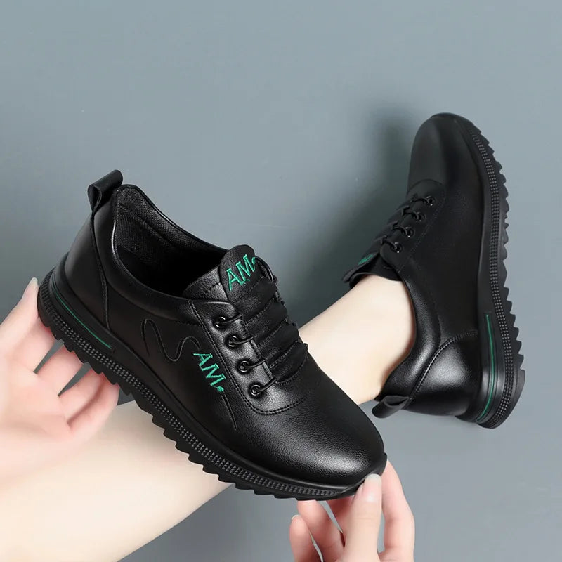 Little White Shoes Women's 2024 New Sports Casual Soft Single Shoes Spring Autumn Designer Sneakers Middle-aged And Elderly