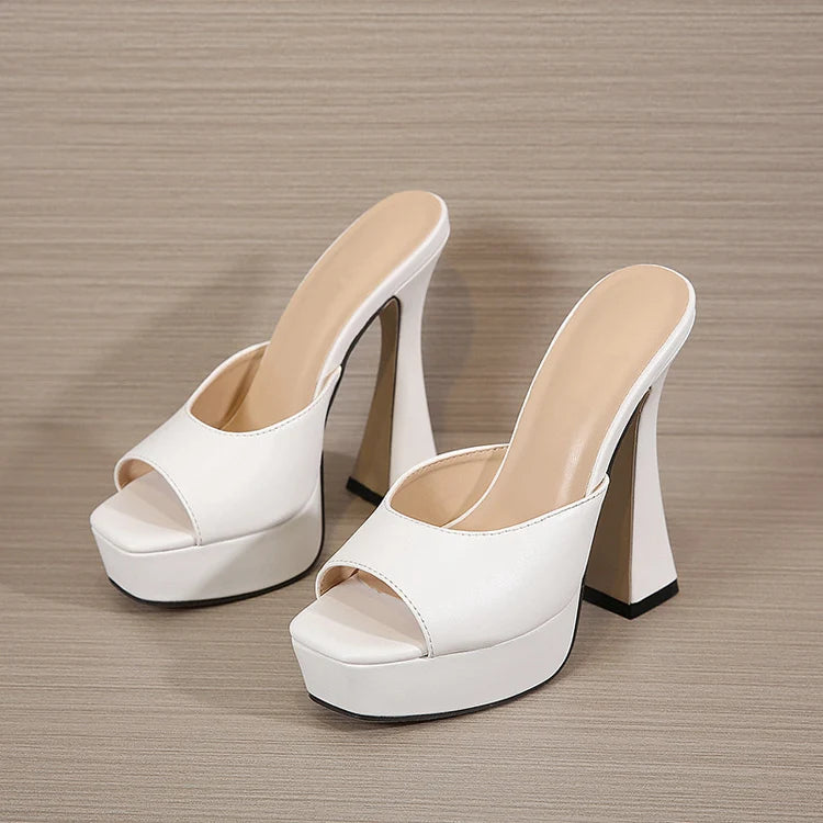Eilyken Designer Platform Extreme High Heels Women Slippers Peep Toe Banquet Shoes Summer Zapatillas De Mujer