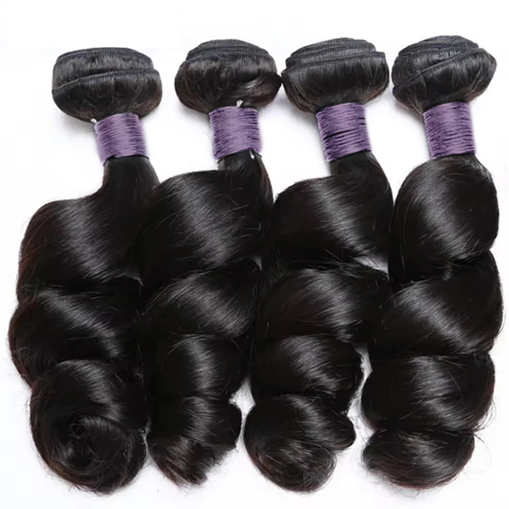 Body Wave Bundles Human Hair Brazilian Hair Weave Bundles 1/3/4 PCS 100% Human Hair Extensions Natural Black Colored For Women
