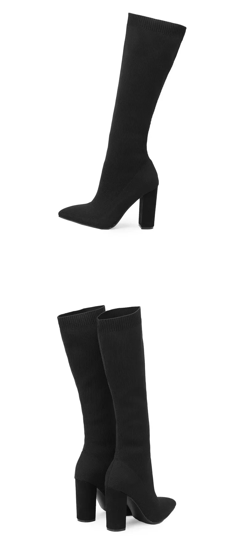 Plus Size 42 Platform Boots Women Shoes Mesh Knitting Long Boots High Heels Knee High Boots women shoes