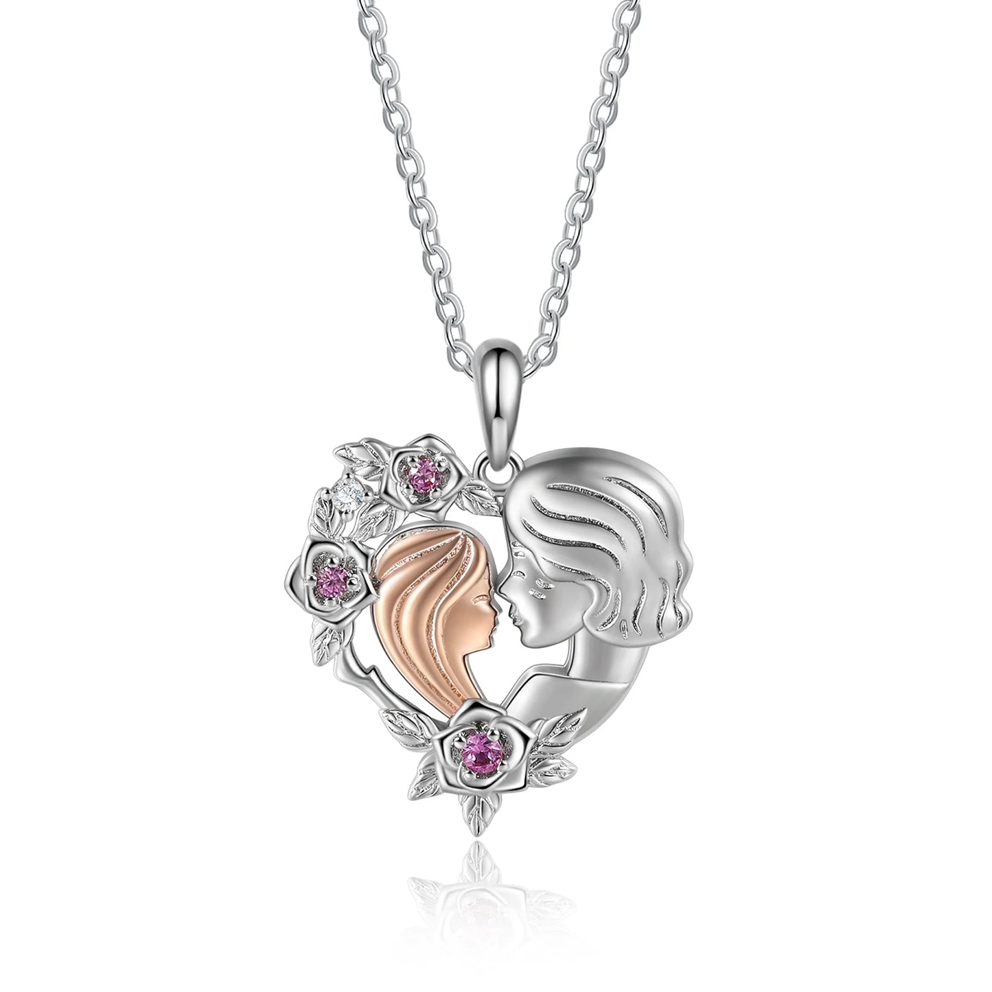 Personalized Mother and Daughter Pendant Necklace Heart Jewelry Custom Name Mothers Day Gift for Women Mom Wife Grandma Nana
