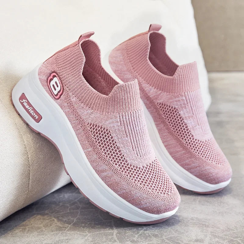 Women Orthopedic Walking Shoes Breathable Mesh Slip-On Sneakers Nursing Work Comfortable Casual Cushion Athletic Running Joggers