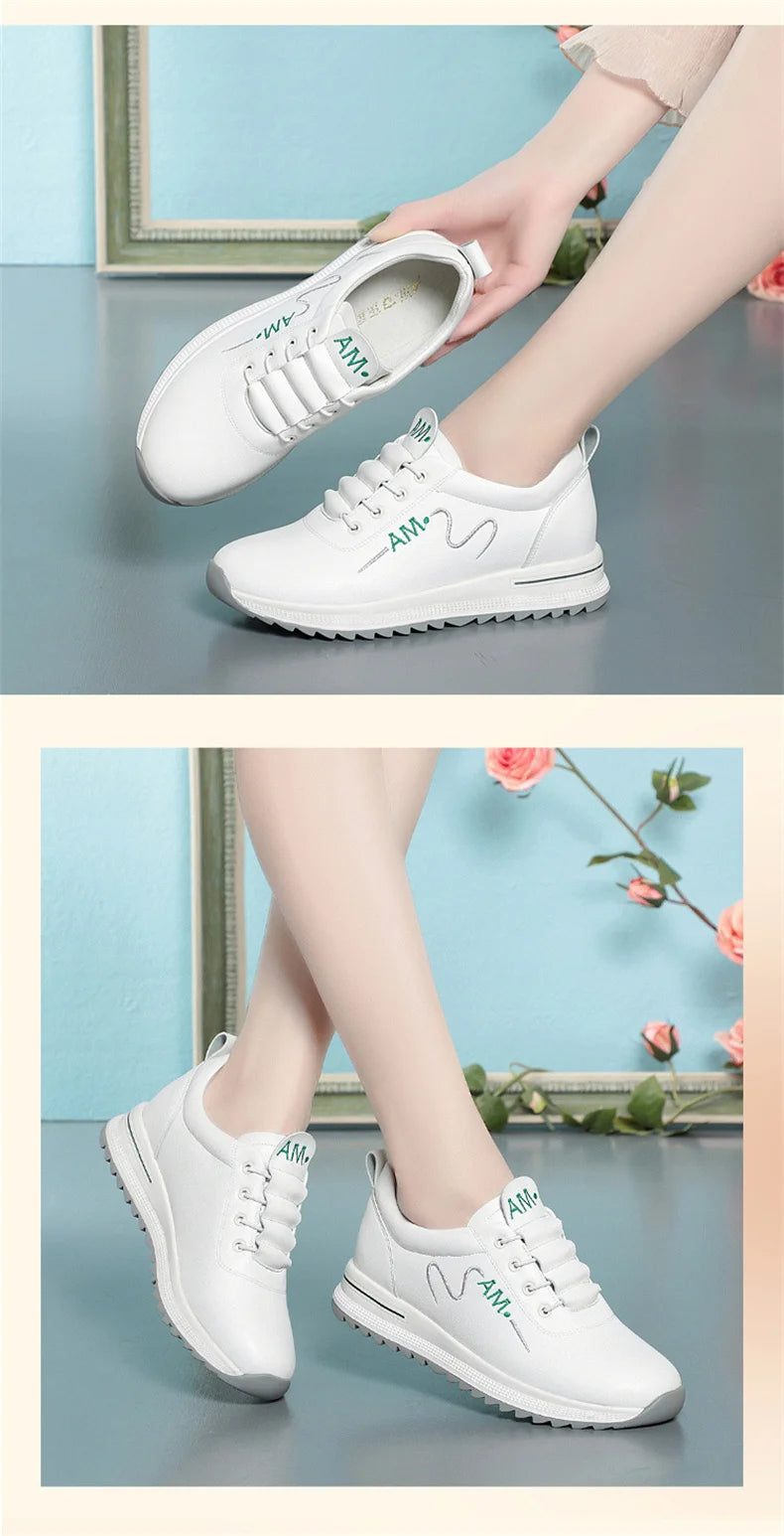 Little White Shoes Women's 2024 New Sports Casual Soft Single Shoes Spring Autumn Designer Sneakers Middle-aged And Elderly
