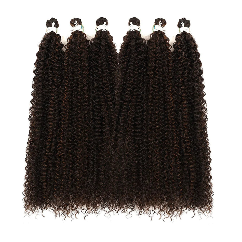 BOL Synthetic Kinky Curly Hair Extensions Long Jerry Curly Bundles Ombre Blonde Fake Crochet Hair For Women Heat Resistant Wave