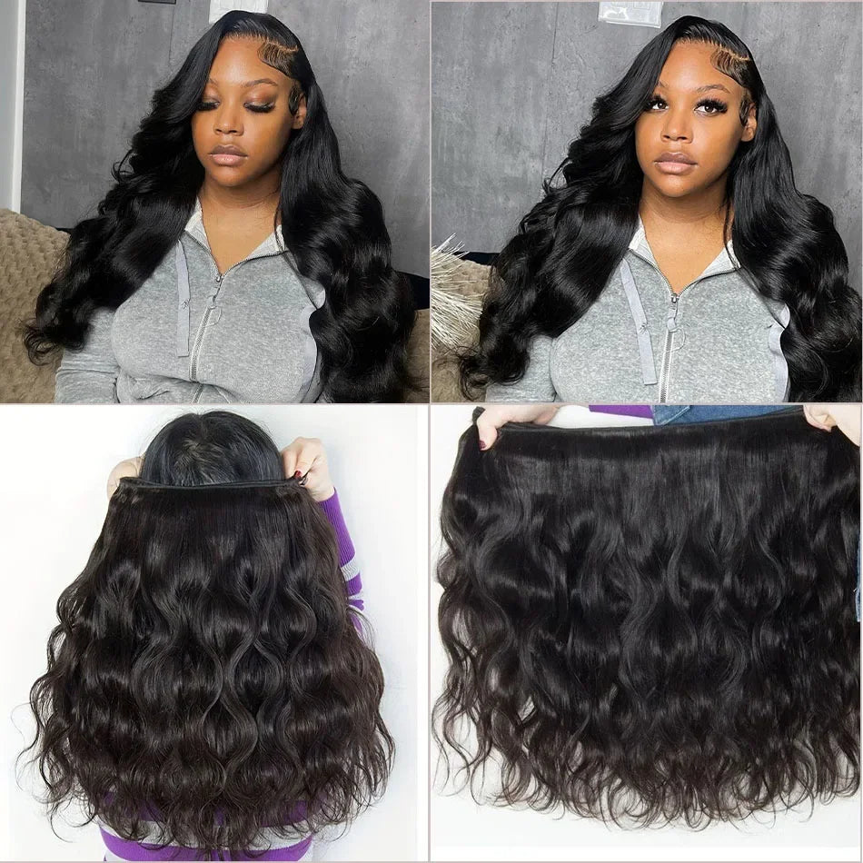 30 40 Inch Body Wave Raw 2 3 4 Bundles Indian 100% Unprocessed Human Hair Wavys Double Drawn Virgin Bundles Weave Extensions