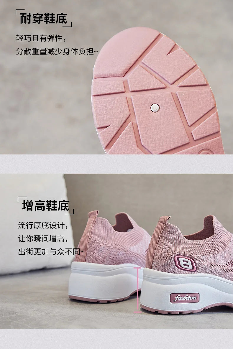 Women Orthopedic Walking Shoes Breathable Mesh Slip-On Sneakers Nursing Work Comfortable Casual Cushion Athletic Running Joggers