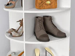 Shoe Rack 7-Tier Spinning, Free Standing Rotating Tower 360°, Easy To Assemble, Space-Saving,White Easy To Clean Shoe Cabinet