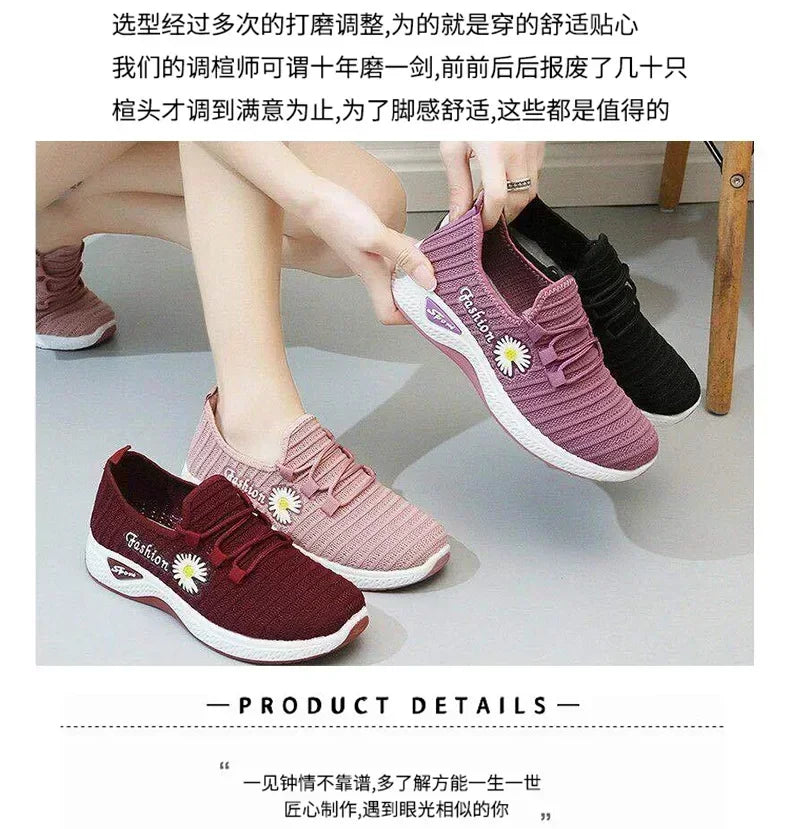 NEW Women's Light Running Shoes Adult Sneakers Net Shoes Comfortable Soft Soled Sneakers Women's Breathable Casual Single Shoes