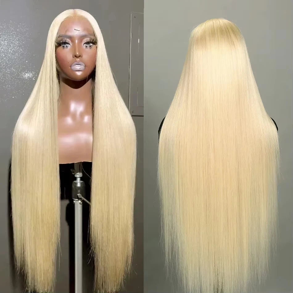 300 Density 36 40 Inch Straight 613 Blonde 13x6 Hd Lace Front Human Hair Wigs 13x4 Transparent Lace Frontal Brazilian Remy Wig