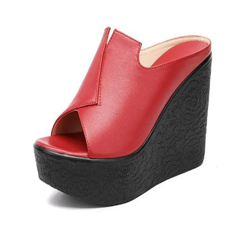 YAERNI High Heel 11cm Wedges Heel Fashion Sandals For Women's Summer New Platform Large Size Open Toe Ladies Shoes