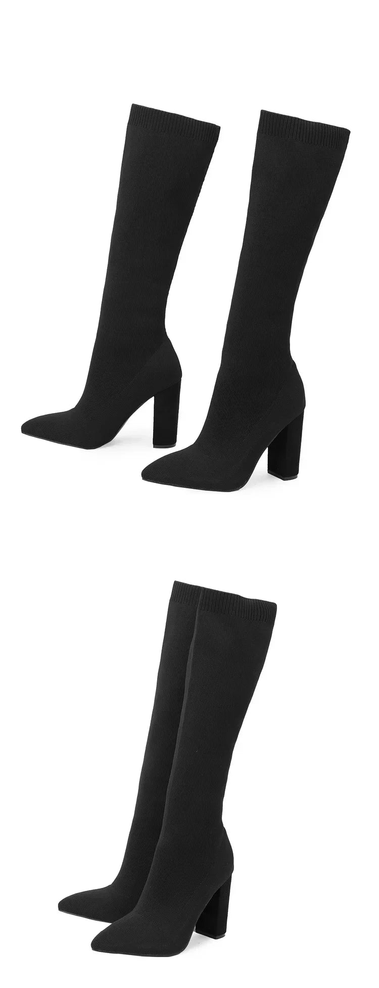 Plus Size 42 Platform Boots Women Shoes Mesh Knitting Long Boots High Heels Knee High Boots women shoes