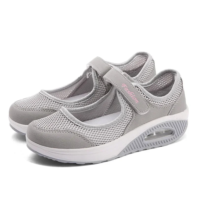 Women's Light Fashion Breathable Mesh Wedge Heels Shoes Casual Shoes Mesh Outdoor Sports Running Designer Sneakers 2024