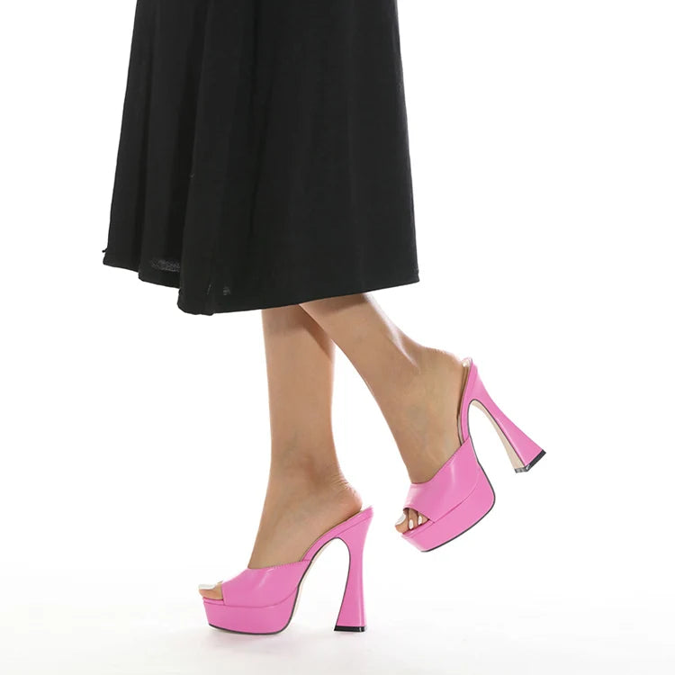 Eilyken Designer Platform Extreme High Heels Women Slippers Peep Toe Banquet Shoes Summer Zapatillas De Mujer