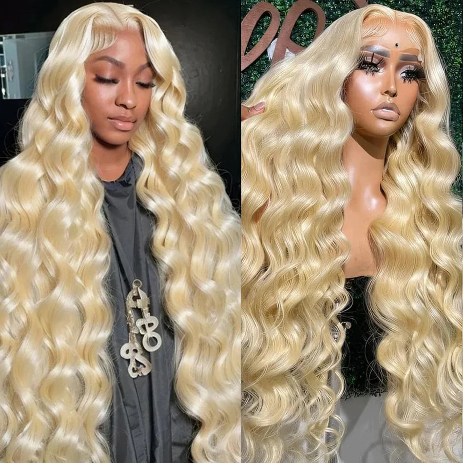 Blonde Body Wave Lace Front Wig 13x6 HD Transparent Lace 13x4 Human Hair Wig 613 Pre Plucked Full Frontal Wigs For Black Women