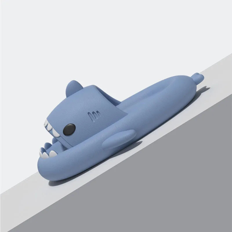 New summer cute shark slippers men's and women's same shower home non-slip flats casual outdoor children's slippers sandals