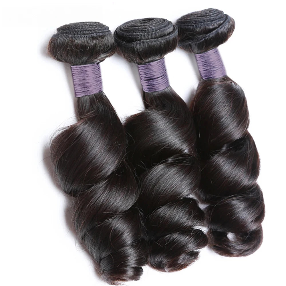 Body Wave Bundles Human Hair Brazilian Hair Weave Bundles 1/3/4 PCS 100% Human Hair Extensions Natural Black Colored For Women