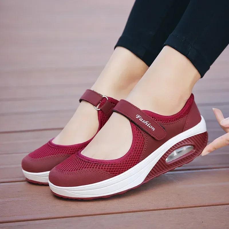 Women's Light Fashion Breathable Mesh Wedge Heels Shoes Casual Shoes Mesh Outdoor Sports Running Designer Sneakers 2024