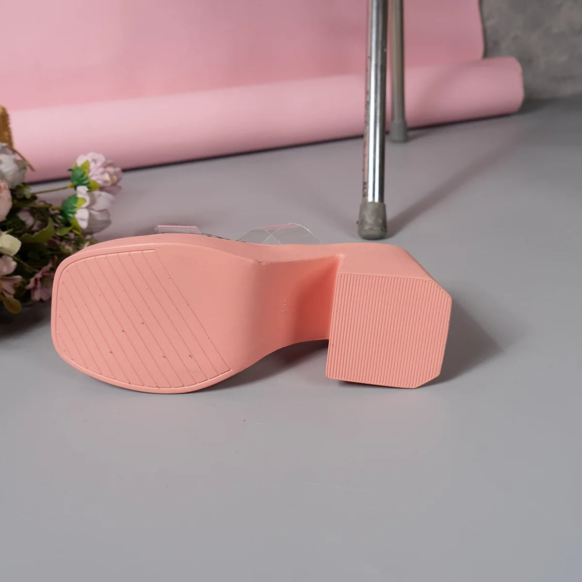 Sandals Women Clear Strap Chunky Heeled Sandals Women Platform Wedges High Heels Shoes Flip Flops Beach Slippers Dress Crystal