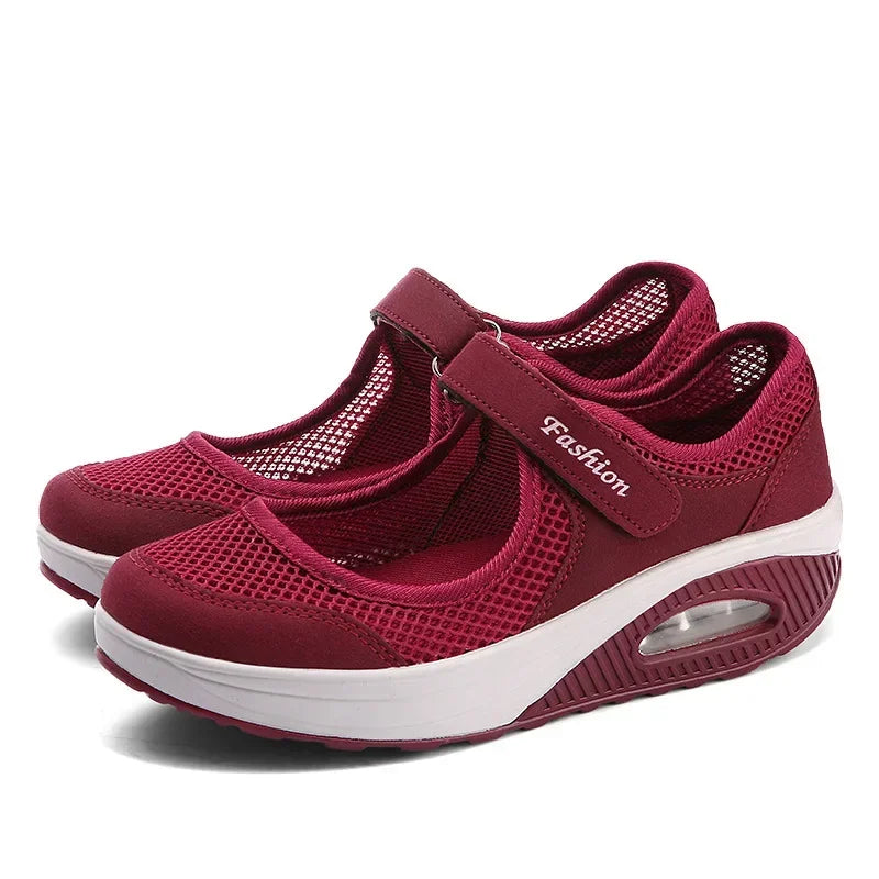 Women's Light Fashion Breathable Mesh Wedge Heels Shoes Casual Shoes Mesh Outdoor Sports Running Designer Sneakers 2024