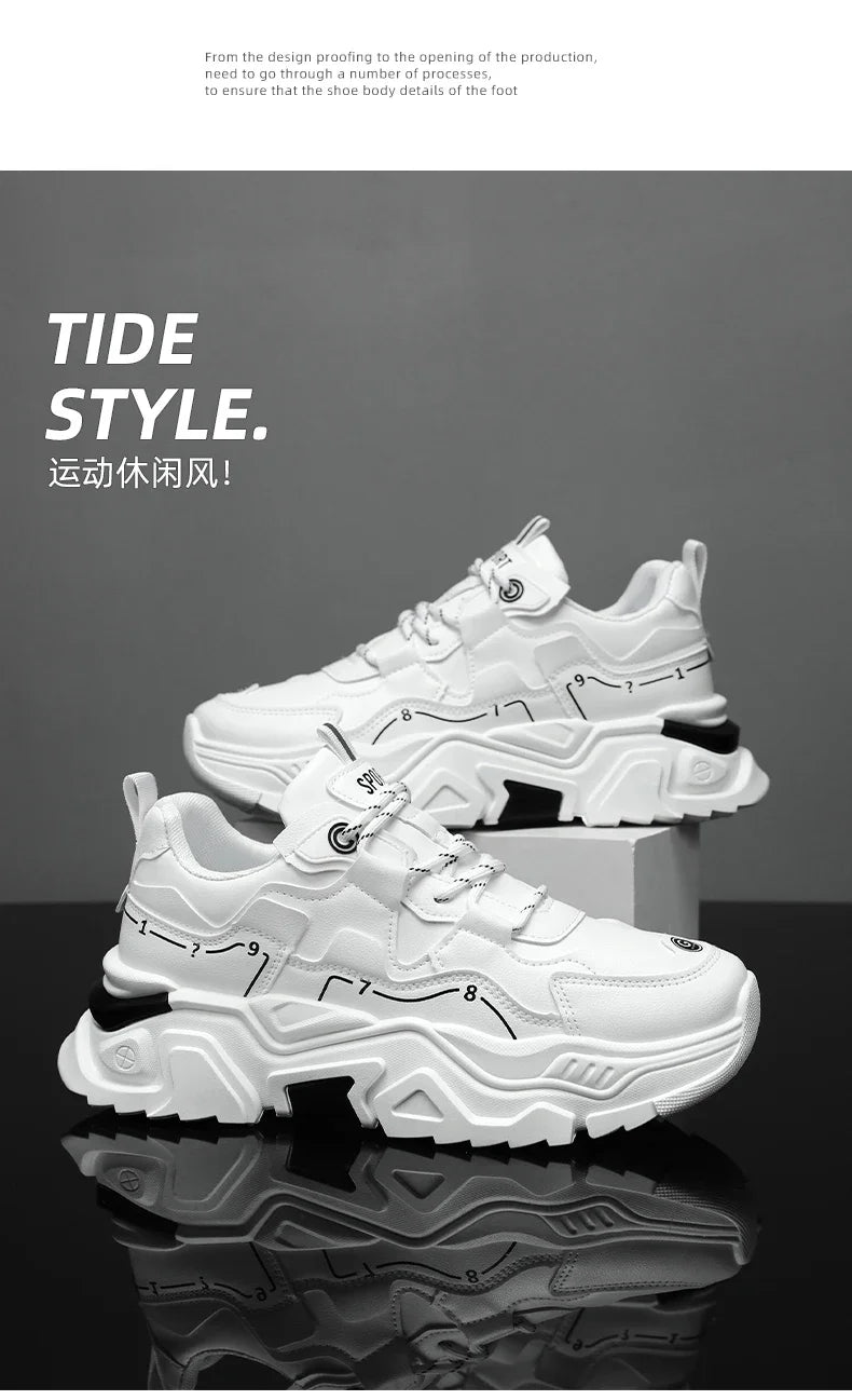 Men's thick soled casual sports shoes four season new outdoor soft soled comfortable running shoes versatile students sneakers