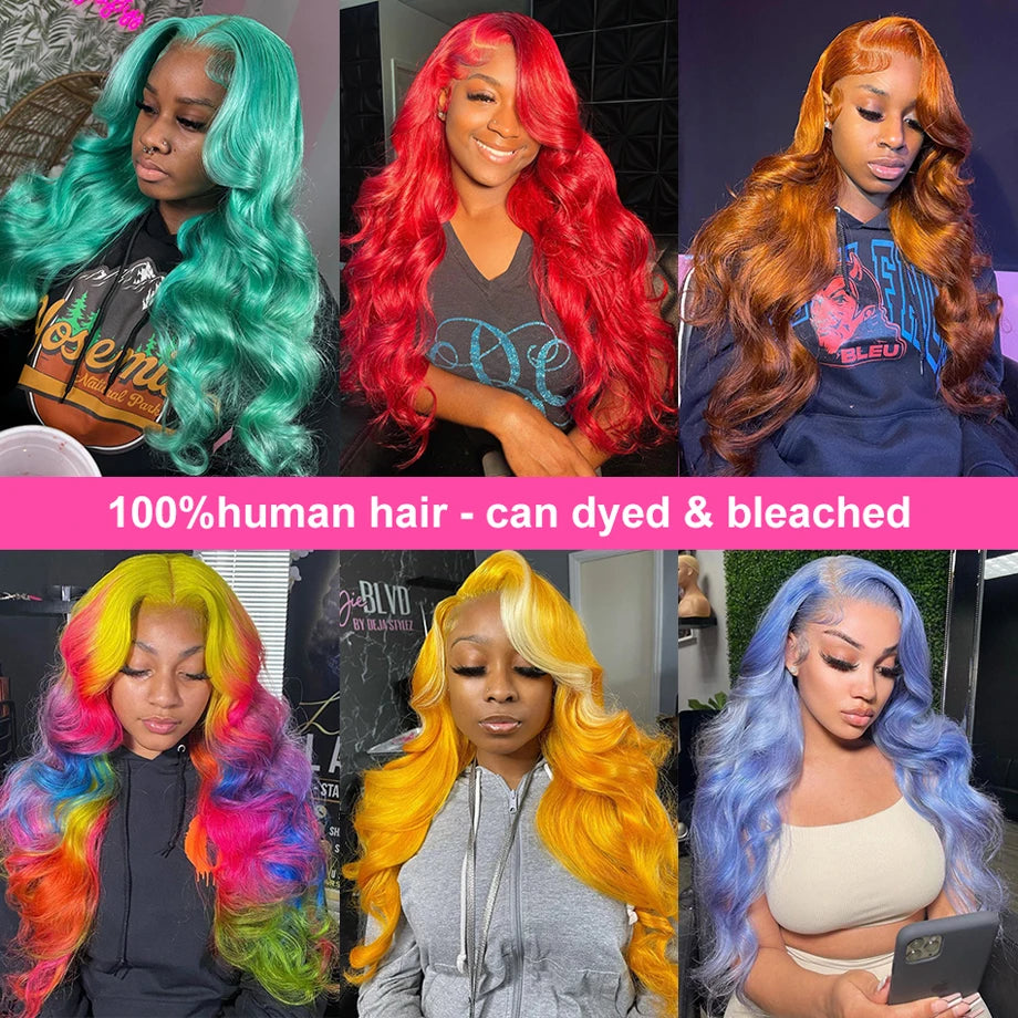 Body Wave 13x6 Hd Lace Front Wig Colored Transparent Highlight Human Hair Wigs For Women Brazilian 4/27 Blonde Pre Plucked Wigs
