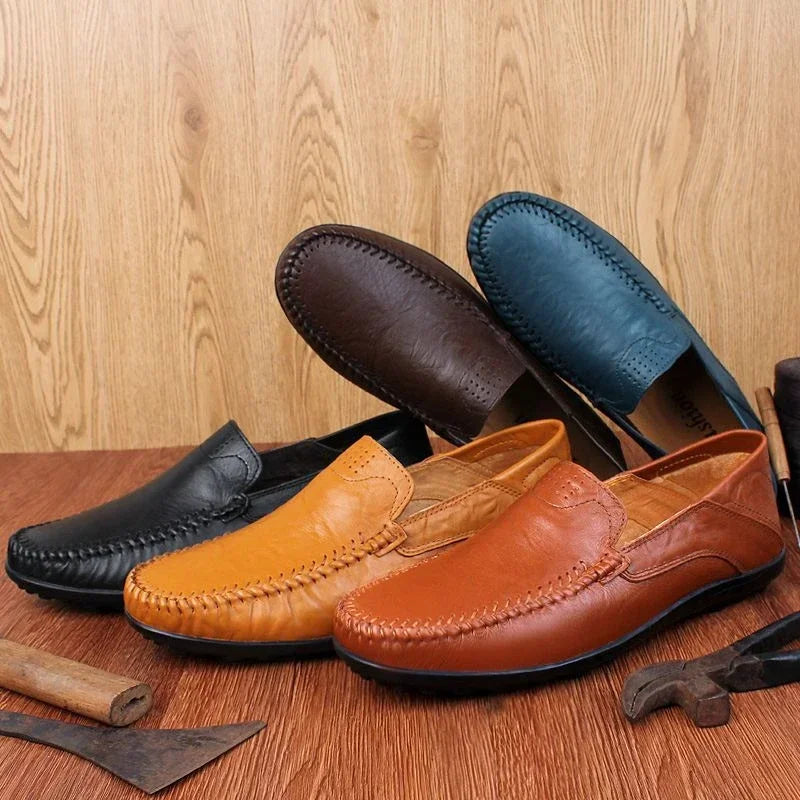 Fashion Leather Men Casual Shoes Luxury Brand Formal Men Loafers Moccasins Italian Breathable Slip on Male Boat Shoes Size 37-47