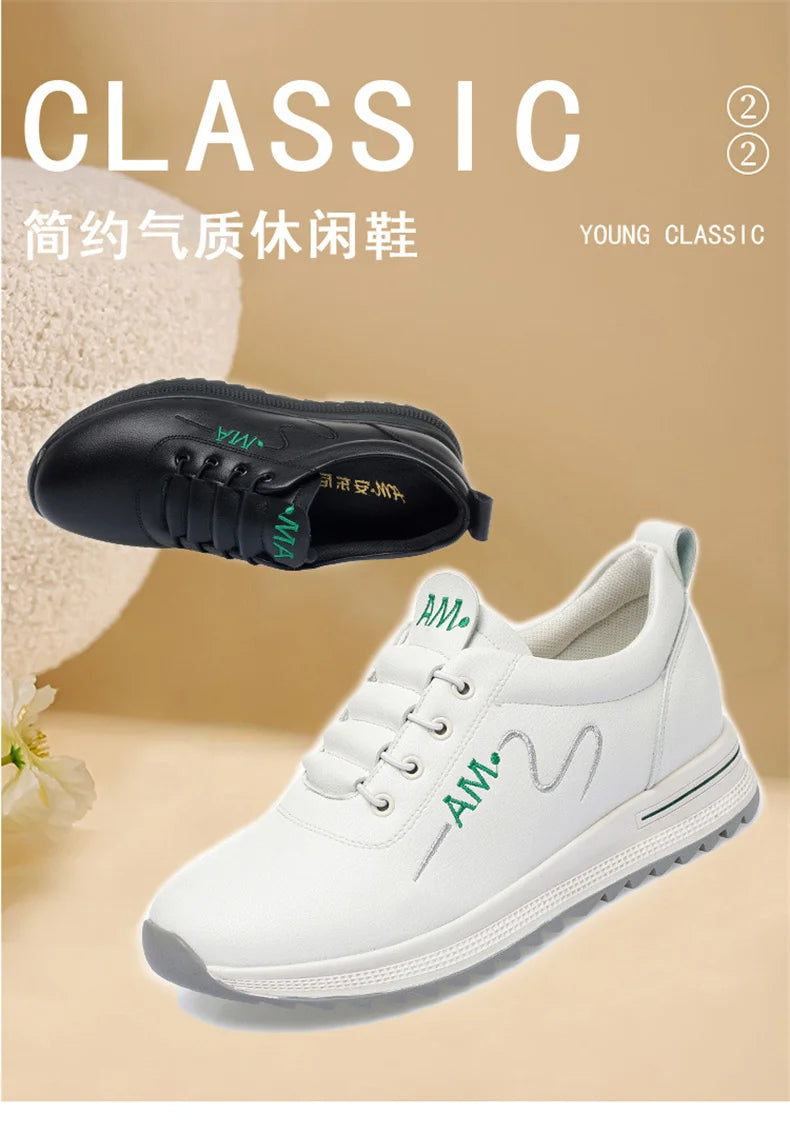 Little White Shoes Women's 2024 New Sports Casual Soft Single Shoes Spring Autumn Designer Sneakers Middle-aged And Elderly