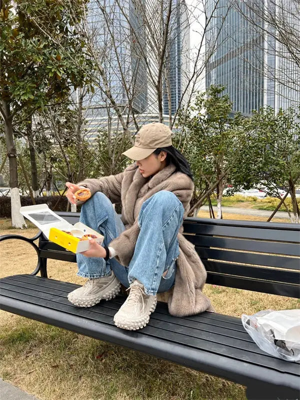 Woman Shoes Old Dad Tire Thick Bottom Sneakers Women outdoors Platform Increase Shoes For Women Leather Women Casual Sneakers