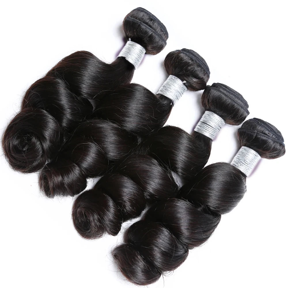 Body Wave Bundles Human Hair Brazilian Hair Weave Bundles 1/3/4 PCS 100% Human Hair Extensions Natural Black Colored For Women