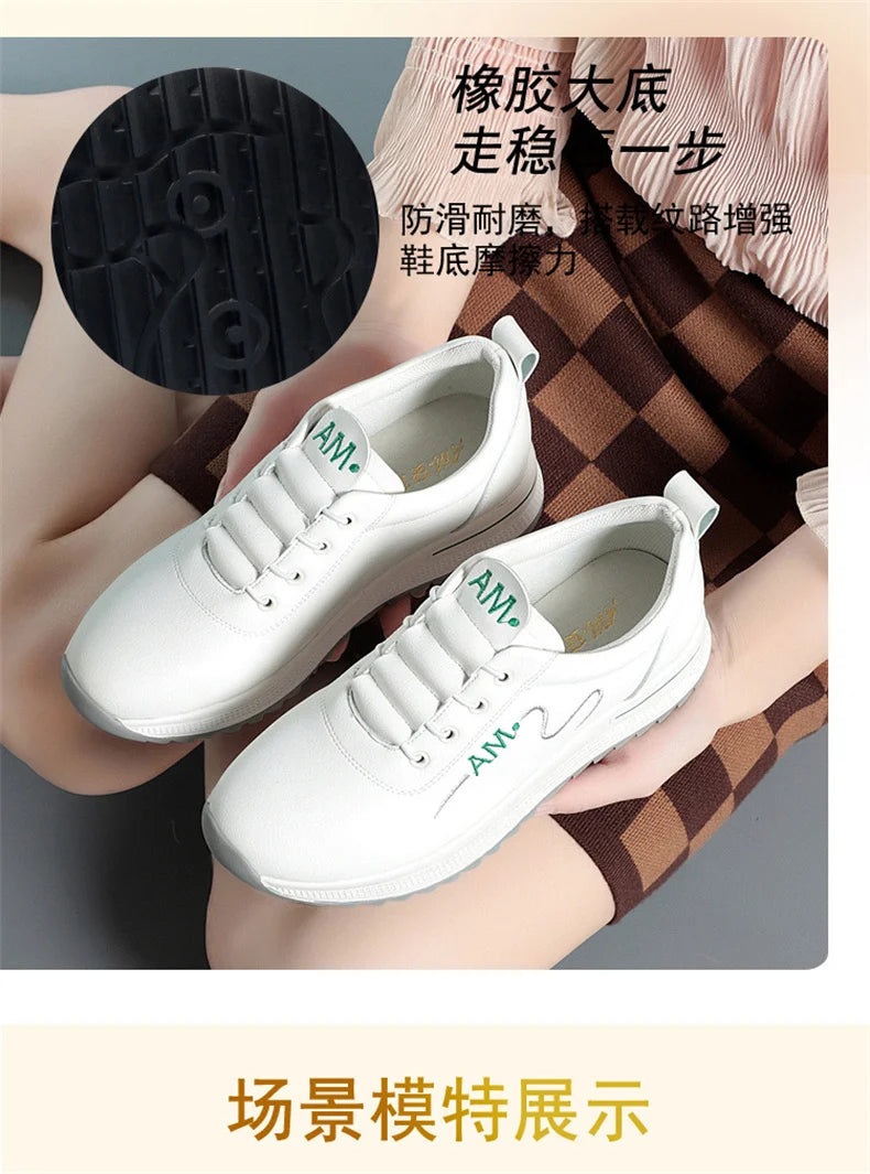 Little White Shoes Women's 2024 New Sports Casual Soft Single Shoes Spring Autumn Designer Sneakers Middle-aged And Elderly