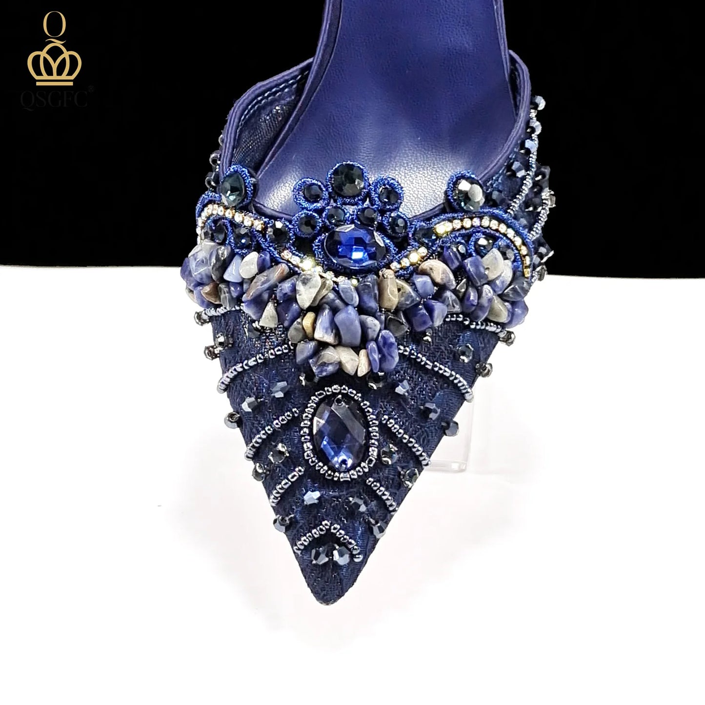 QSGFC Nigerian Style Elegant Women Heels Shoes And Bag Set Rhinestone with Coral Shoes Wedding Party