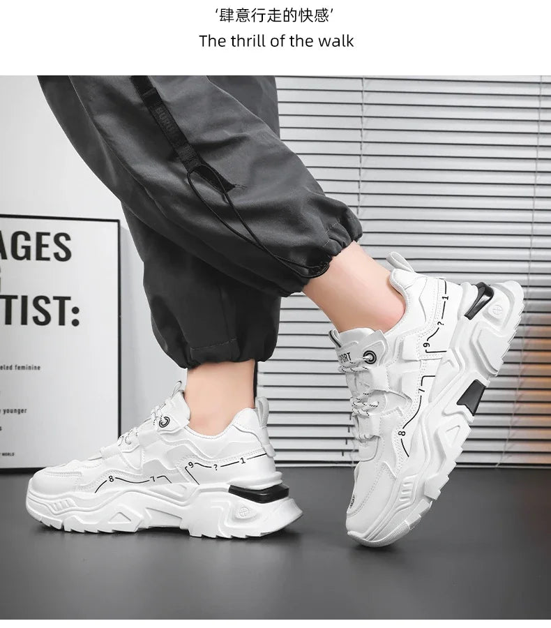 Men's thick soled casual sports shoes four season new outdoor soft soled comfortable running shoes versatile students sneakers