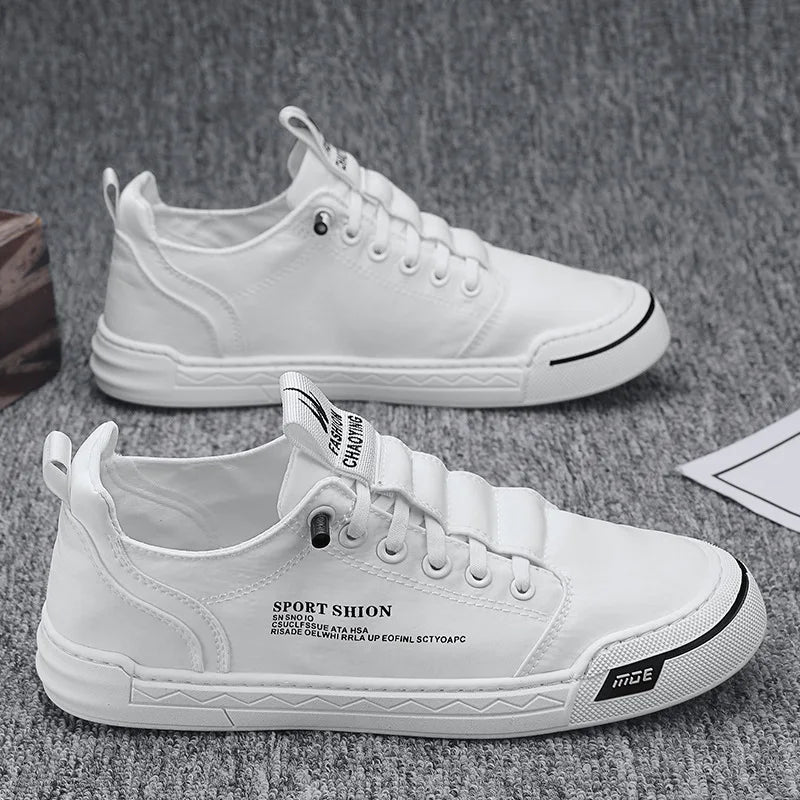 High Quality Men's Sneakers Summer Ice Silk Canvas Shoe for Men Brand Versatile Slip-on Casual Vulcanized Footwear Tenis Hombres