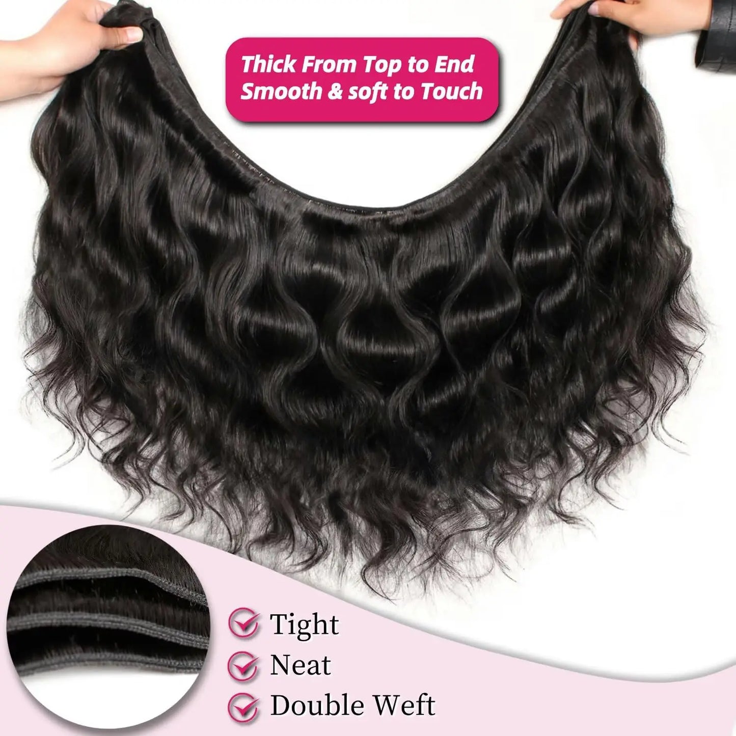 22 24 26 28 Inch Body Wave Bundles 100% Human Hair Extensions Brazilian Water Wavy Virgin Weft Hair Weaving