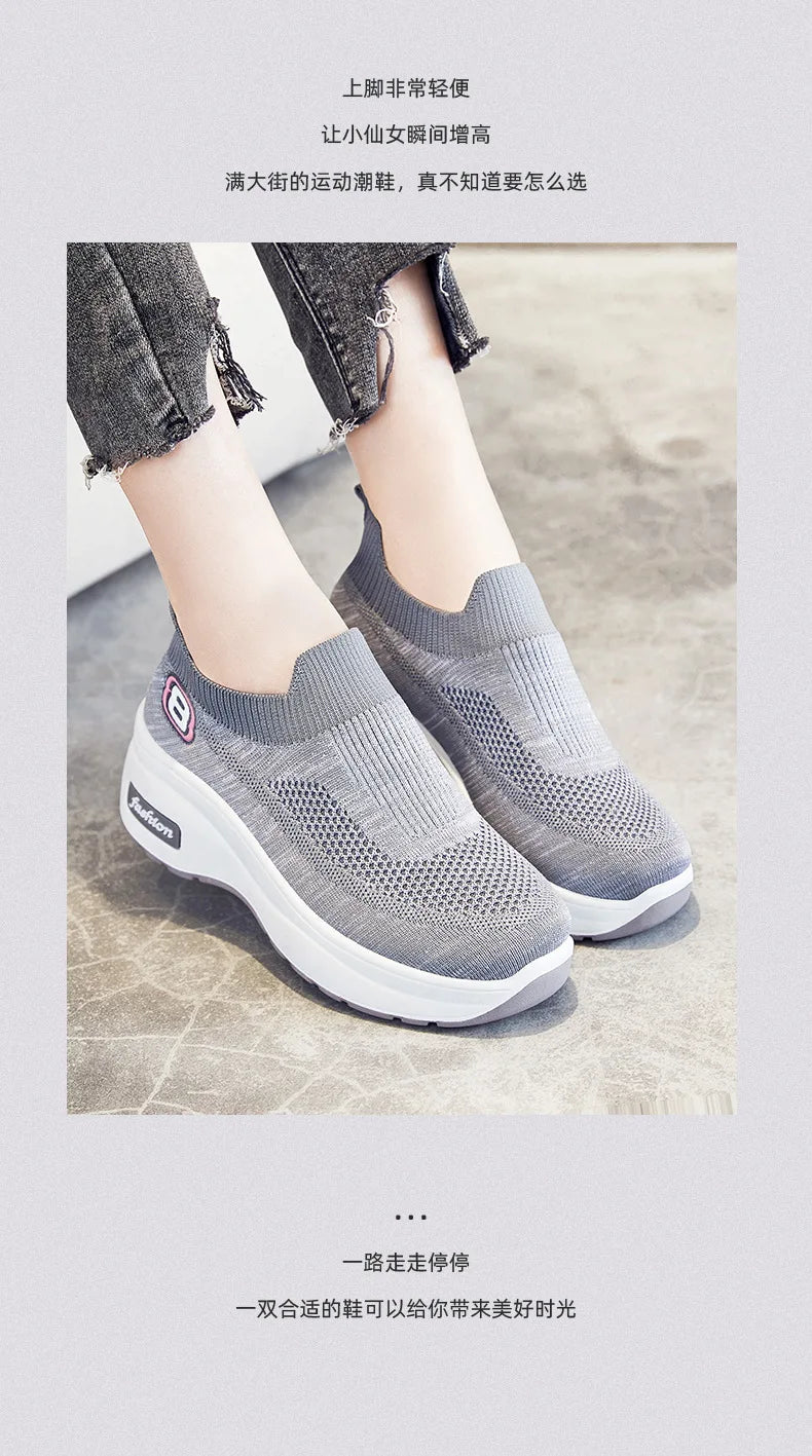Women Orthopedic Walking Shoes Breathable Mesh Slip-On Sneakers Nursing Work Comfortable Casual Cushion Athletic Running Joggers