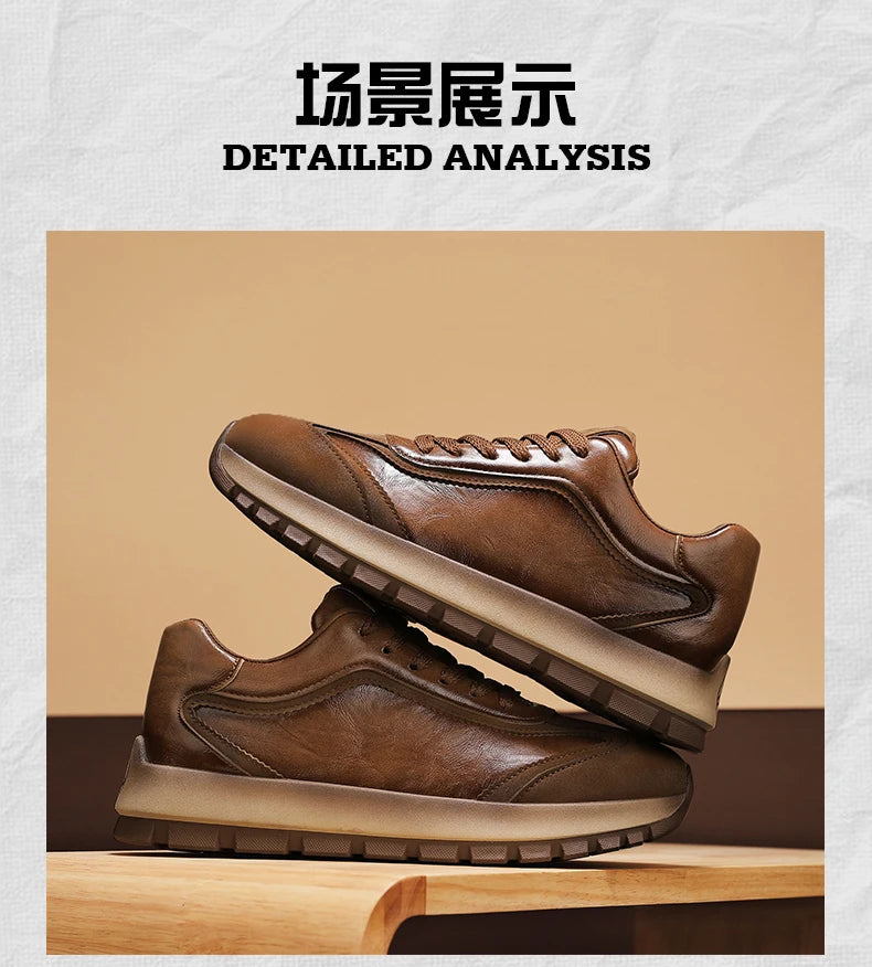 Trendy Men Shoes All Seasons Leather Casual Sneakers Korean Style Fashion Running Shoes Non-slip Wear-resistant Mens Sports Shoe