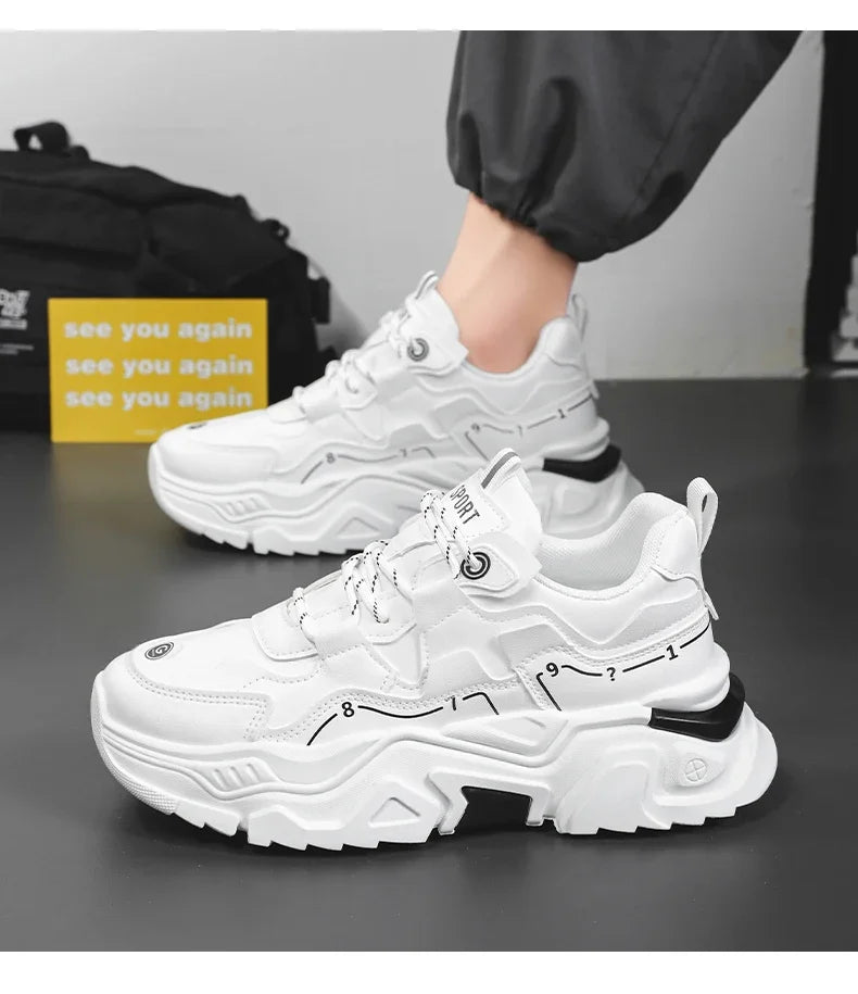 Men's thick soled casual sports shoes four season new outdoor soft soled comfortable running shoes versatile students sneakers