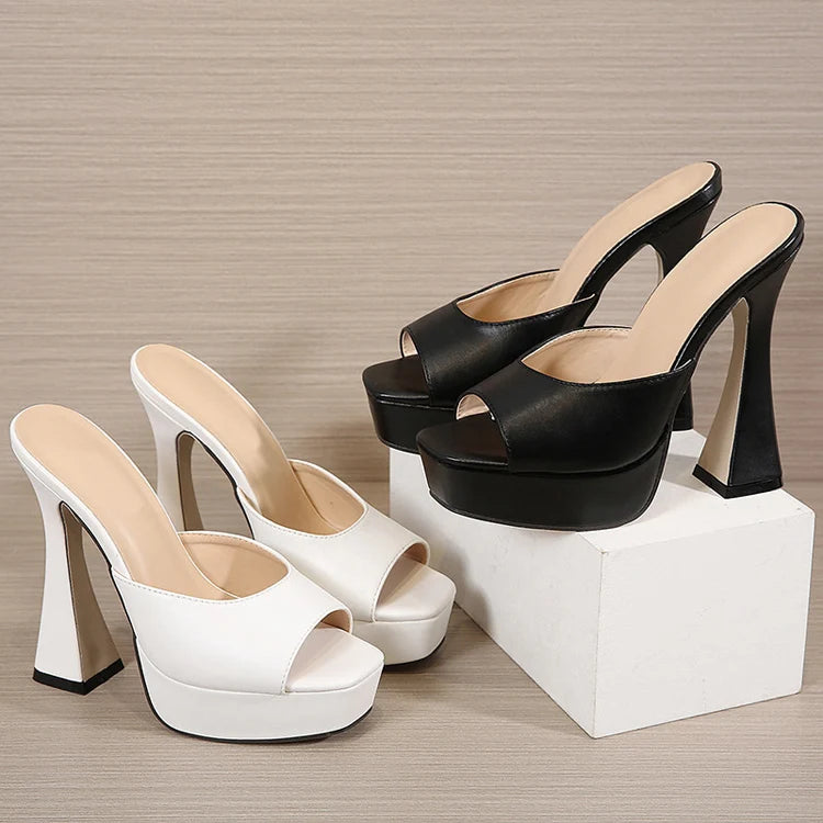 Eilyken Designer Platform Extreme High Heels Women Slippers Peep Toe Banquet Shoes Summer Zapatillas De Mujer