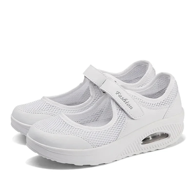 Women's Light Fashion Breathable Mesh Wedge Heels Shoes Casual Shoes Mesh Outdoor Sports Running Designer Sneakers 2024