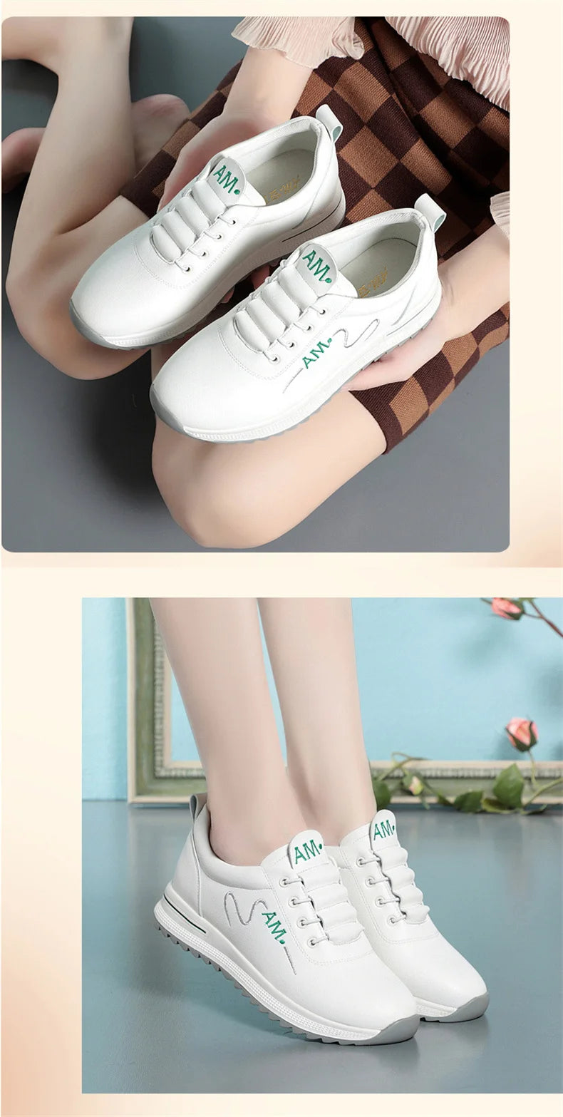 Little White Shoes Women's 2024 New Sports Casual Soft Single Shoes Spring Autumn Designer Sneakers Middle-aged And Elderly
