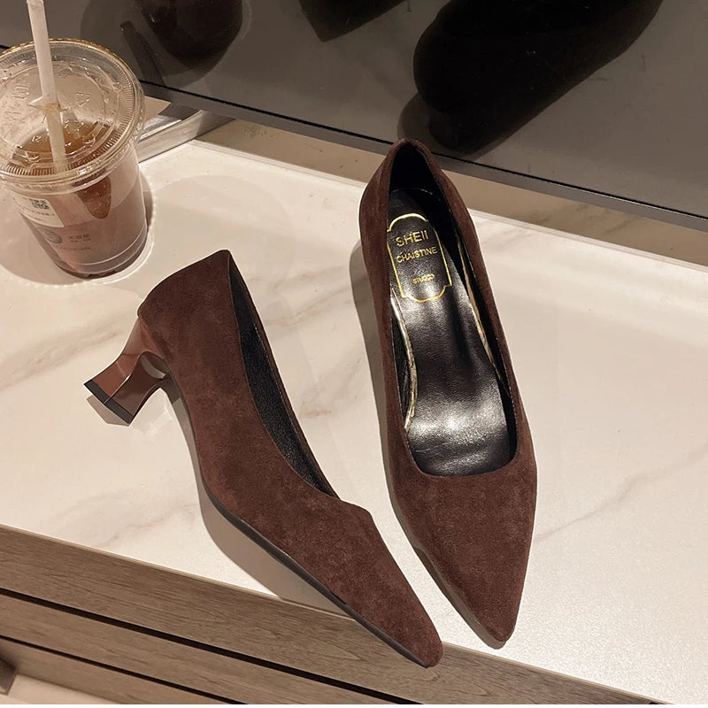 Leopard Print Women High Heel Shoes Fashion Pointed Toe Shallow Shoes Party Dress Ladies Pumps Shoes