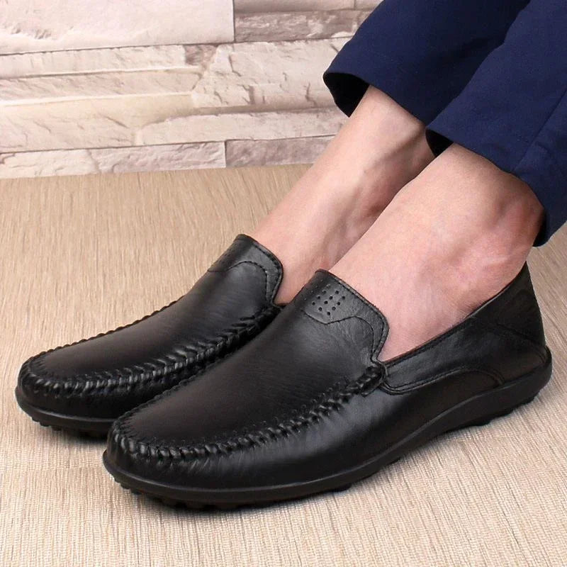 Fashion Leather Men Casual Shoes Luxury Brand Formal Men Loafers Moccasins Italian Breathable Slip on Male Boat Shoes Size 37-47