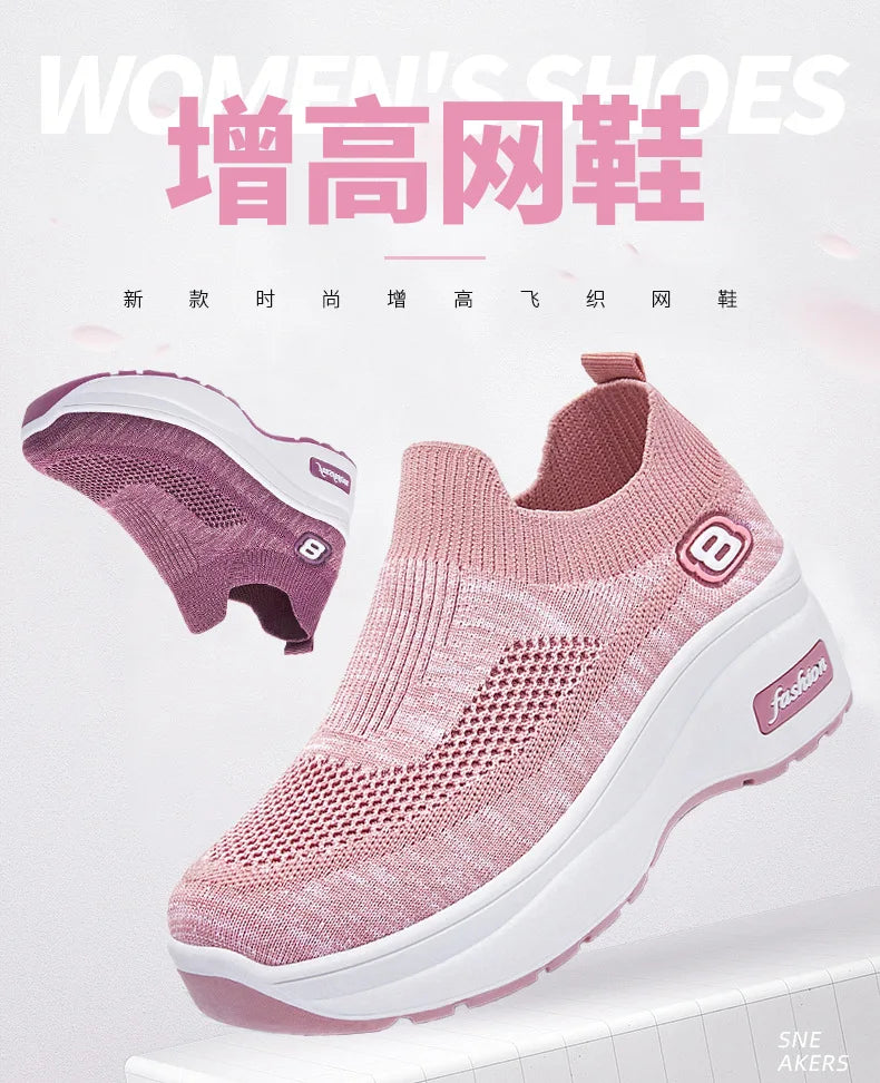 Women Orthopedic Walking Shoes Breathable Mesh Slip-On Sneakers Nursing Work Comfortable Casual Cushion Athletic Running Joggers