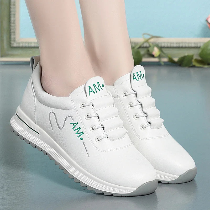 Little White Shoes Women's 2024 New Sports Casual Soft Single Shoes Spring Autumn Designer Sneakers Middle-aged And Elderly