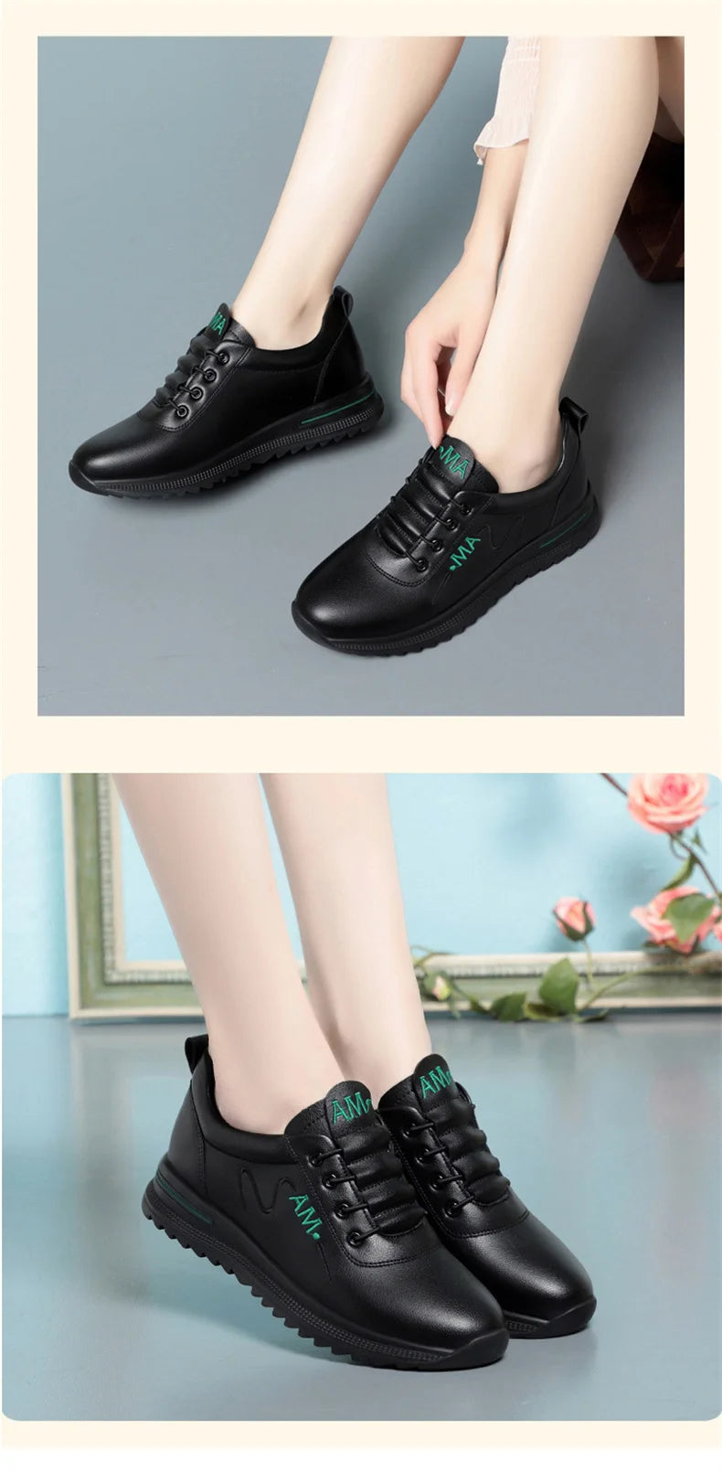 Little White Shoes Women's 2024 New Sports Casual Soft Single Shoes Spring Autumn Designer Sneakers Middle-aged And Elderly