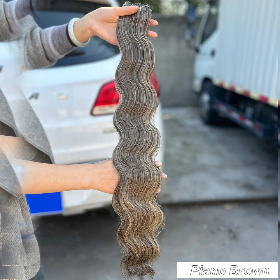 Magicae Synthetic Hair Extensions Body Wave Hair Bundles 26“ 150g Omber Blonde Weave High Temperature Fiber Body Ponytail Hair