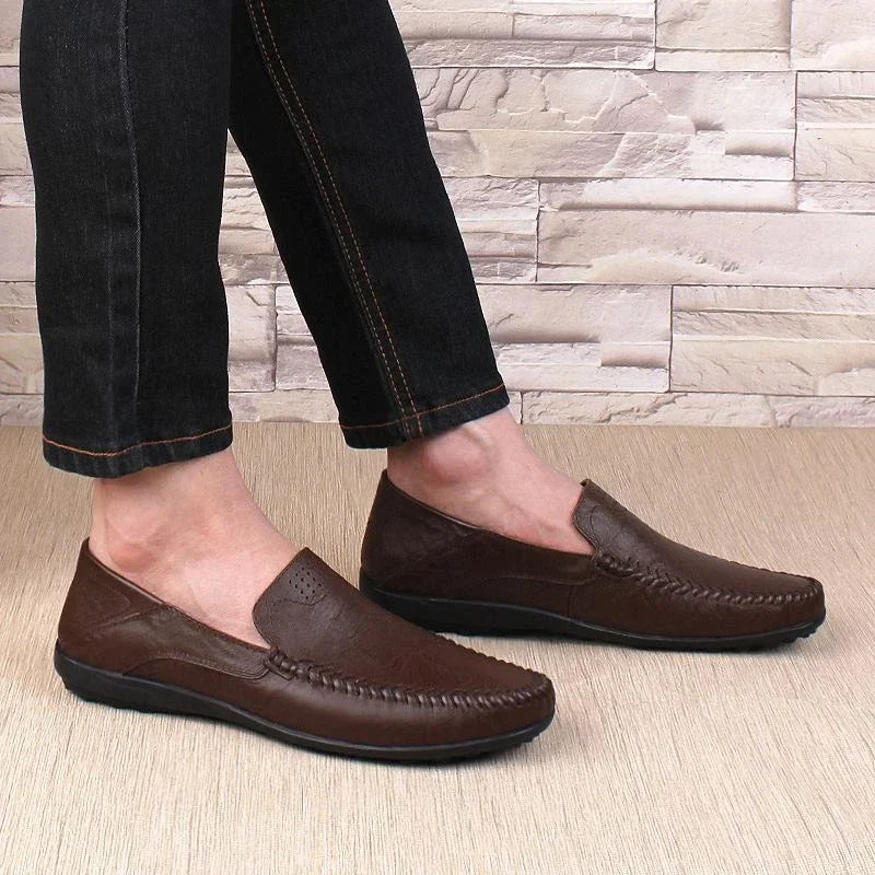 Fashion Leather Men Casual Shoes Luxury Brand Formal Men Loafers Moccasins Italian Breathable Slip on Male Boat Shoes Size 37-47