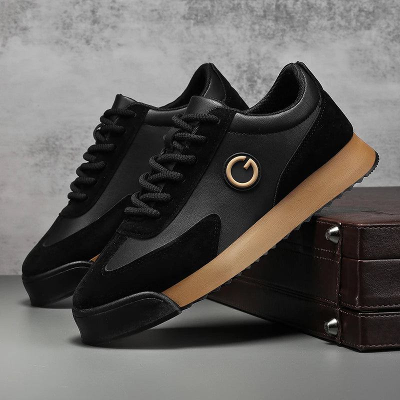 Classic Retro Black Sneakers Men Comfortable Suede Casual Shoes Men Luxury Brand Designer Shoes For Men Platform Flats Sneakers