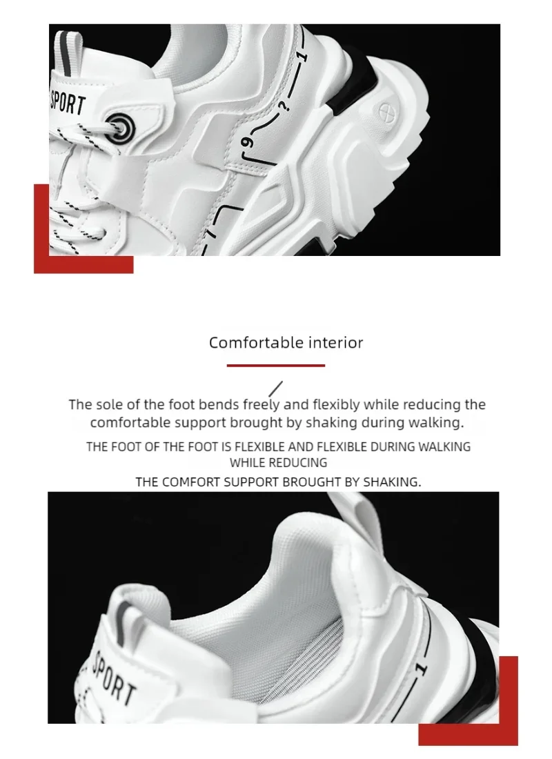 Men's thick soled casual sports shoes four season new outdoor soft soled comfortable running shoes versatile students sneakers