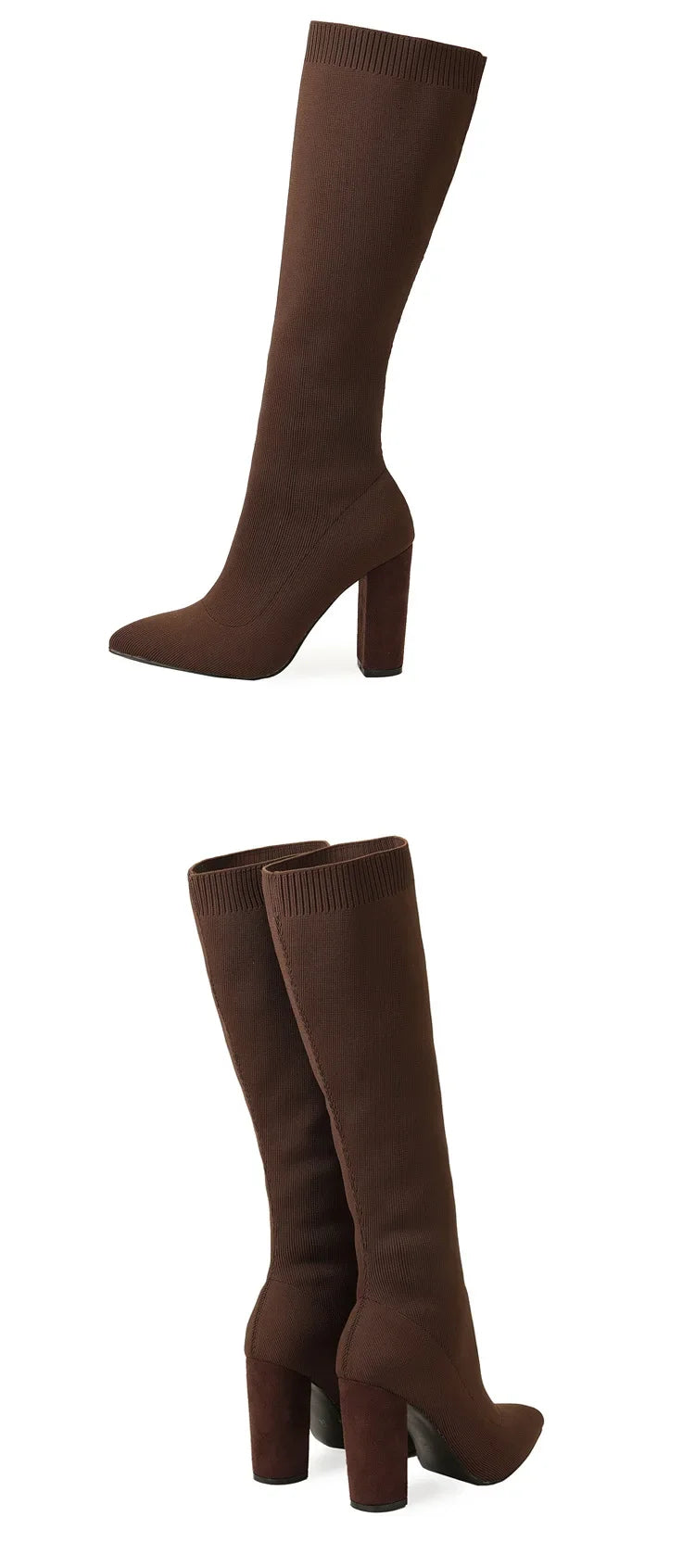 Plus Size 42 Platform Boots Women Shoes Mesh Knitting Long Boots High Heels Knee High Boots women shoes